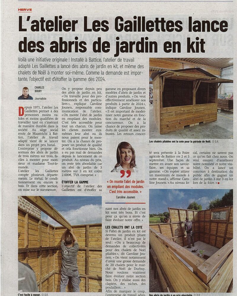 Les Gaillettes dans La Meuse Verviers