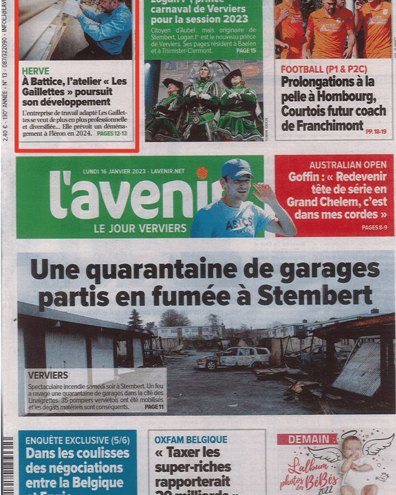 Les Gailletes dans L'Avenir
